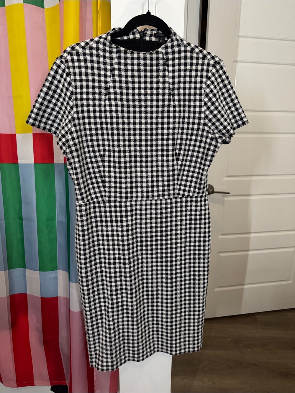 Ann Taylor Black & White Gingham Mini Dress